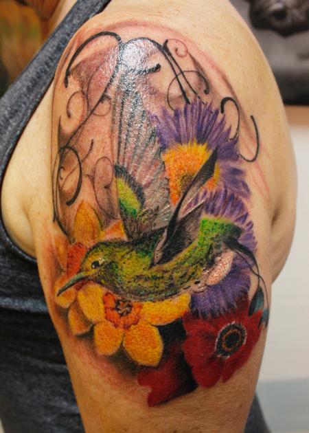 Steve Phipps - Hummingbird & Flowers